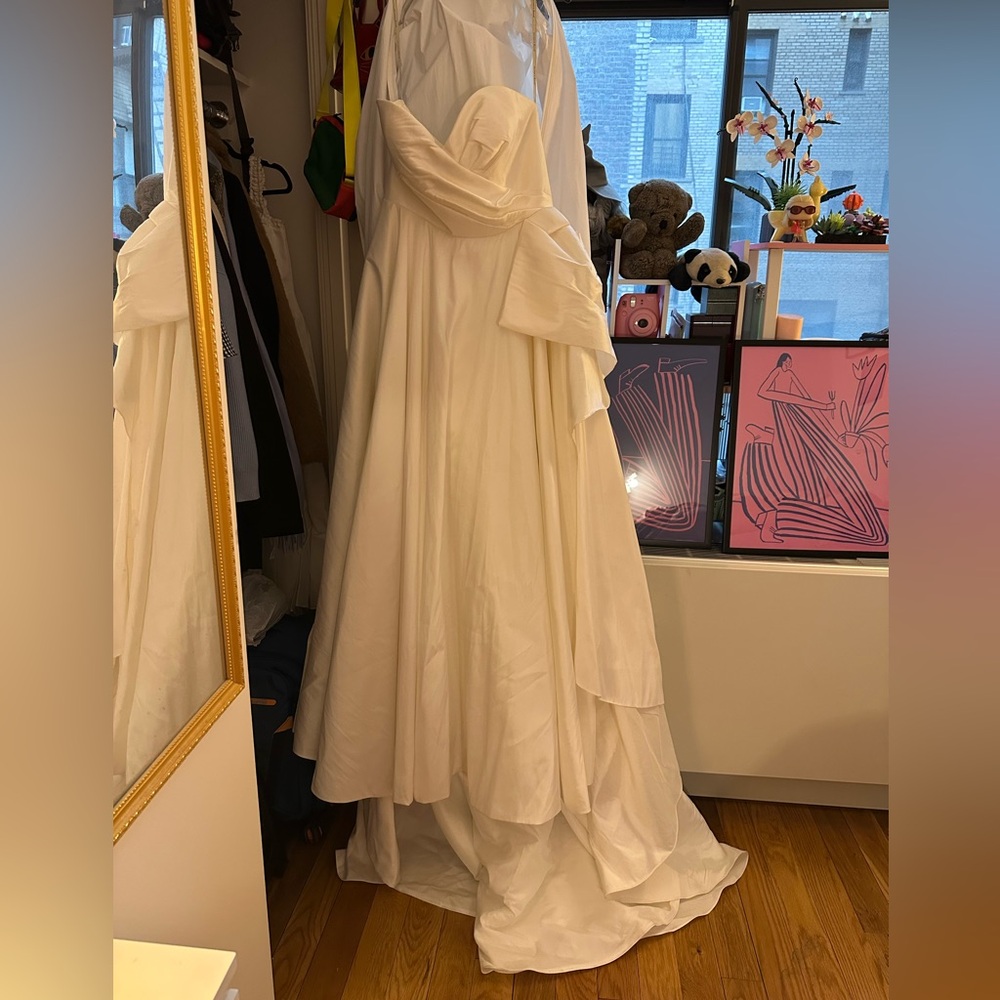 Jenny Yoo Pleated Wedding Gown with Corset Top and Button-Up Back